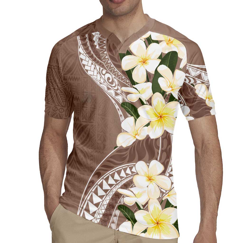 Aloha Hawaii Festive Rugby Jersey Frangipani Lace Classic - Beige