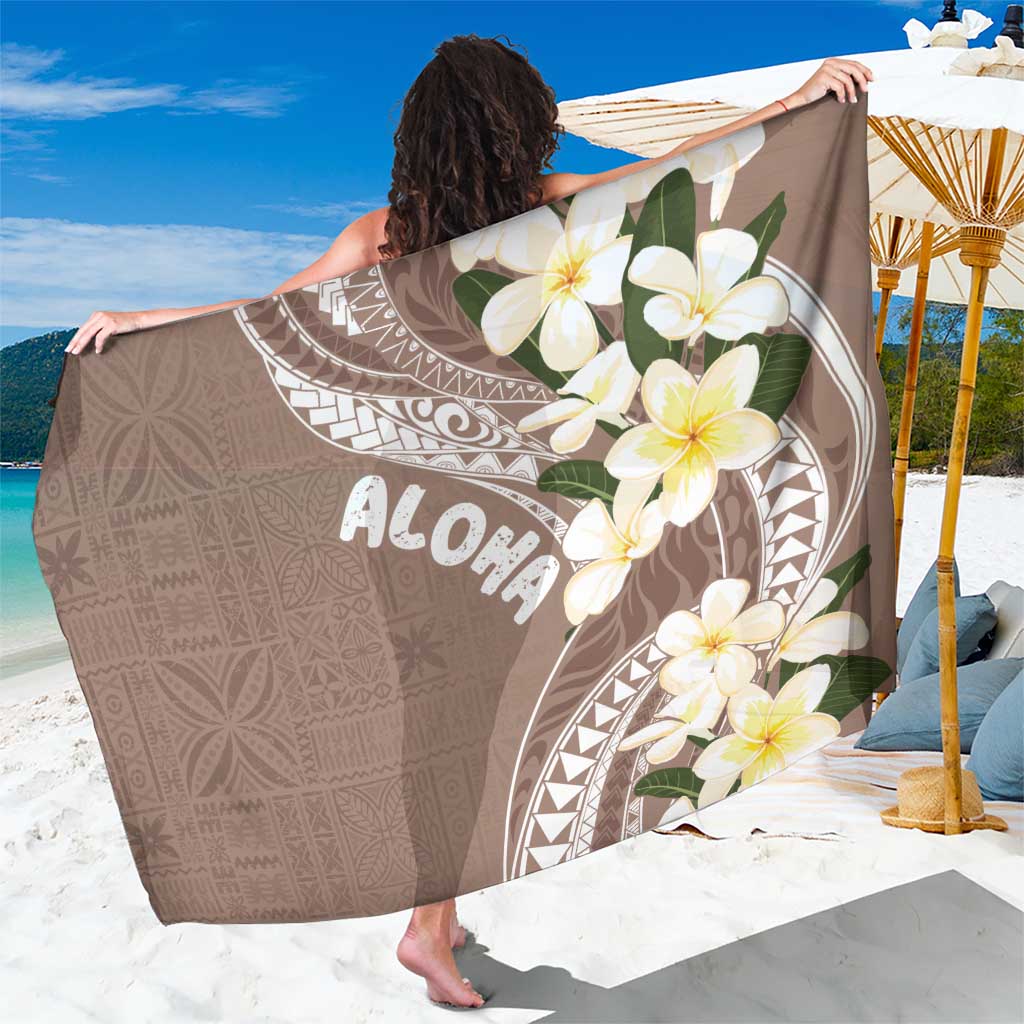 Aloha Hawaii Festive Sarong Frangipani Lace Classic - Beige