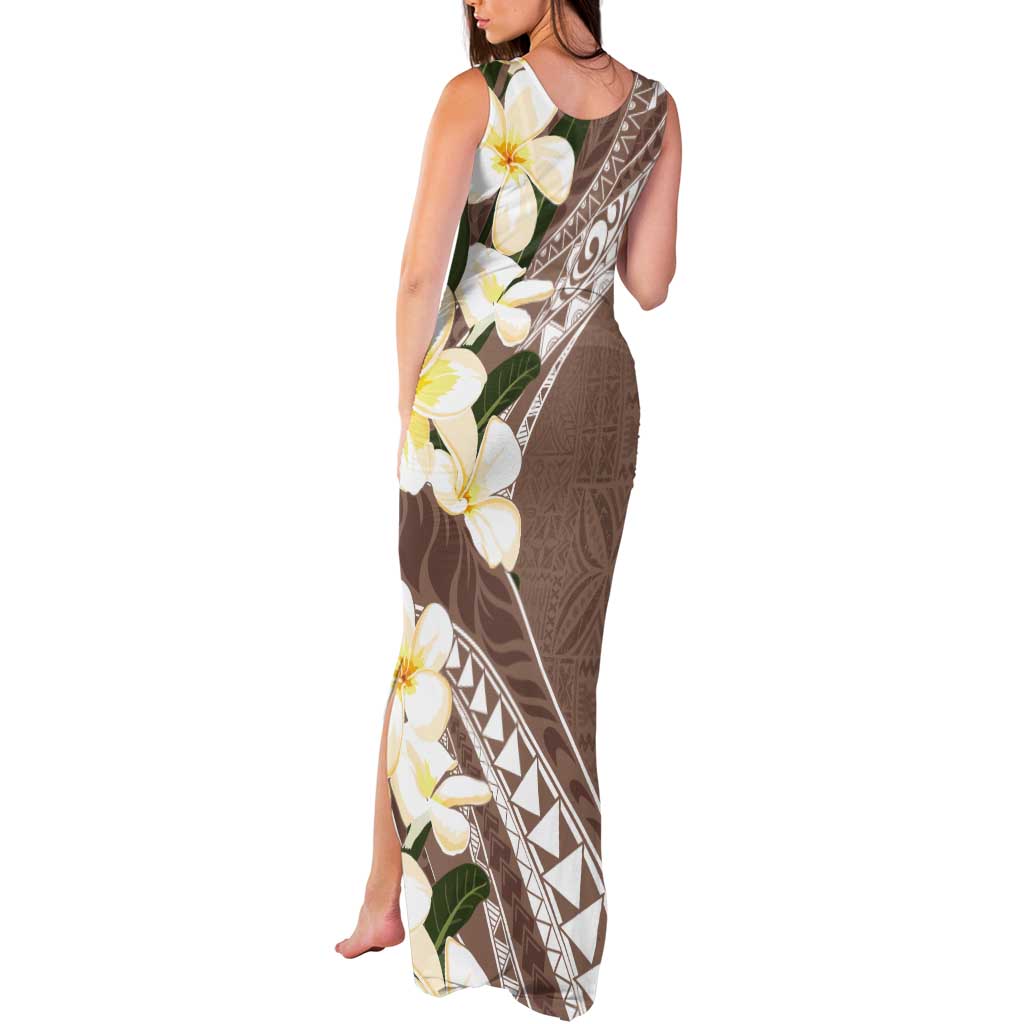 Aloha Hawaii Festive Tank Maxi Dress Frangipani Lace Classic - Beige