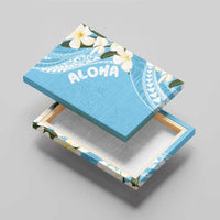 Aloha Hawaii Festive Canvas Wall Art Frangipani Lace Classic - Turquoise