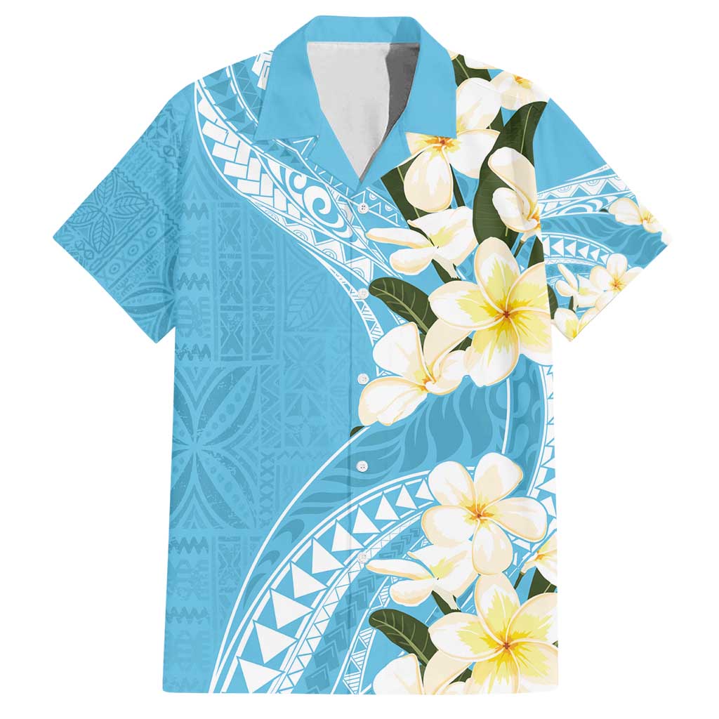 Aloha Hawaii Festive Family Matching Long Sleeve Bodycon Dress and Hawaiian Shirt Frangipani Lace Classic - Turquoise LT7 Dad's Shirt - Short Sleeve Turquoise - Polynesian Pride