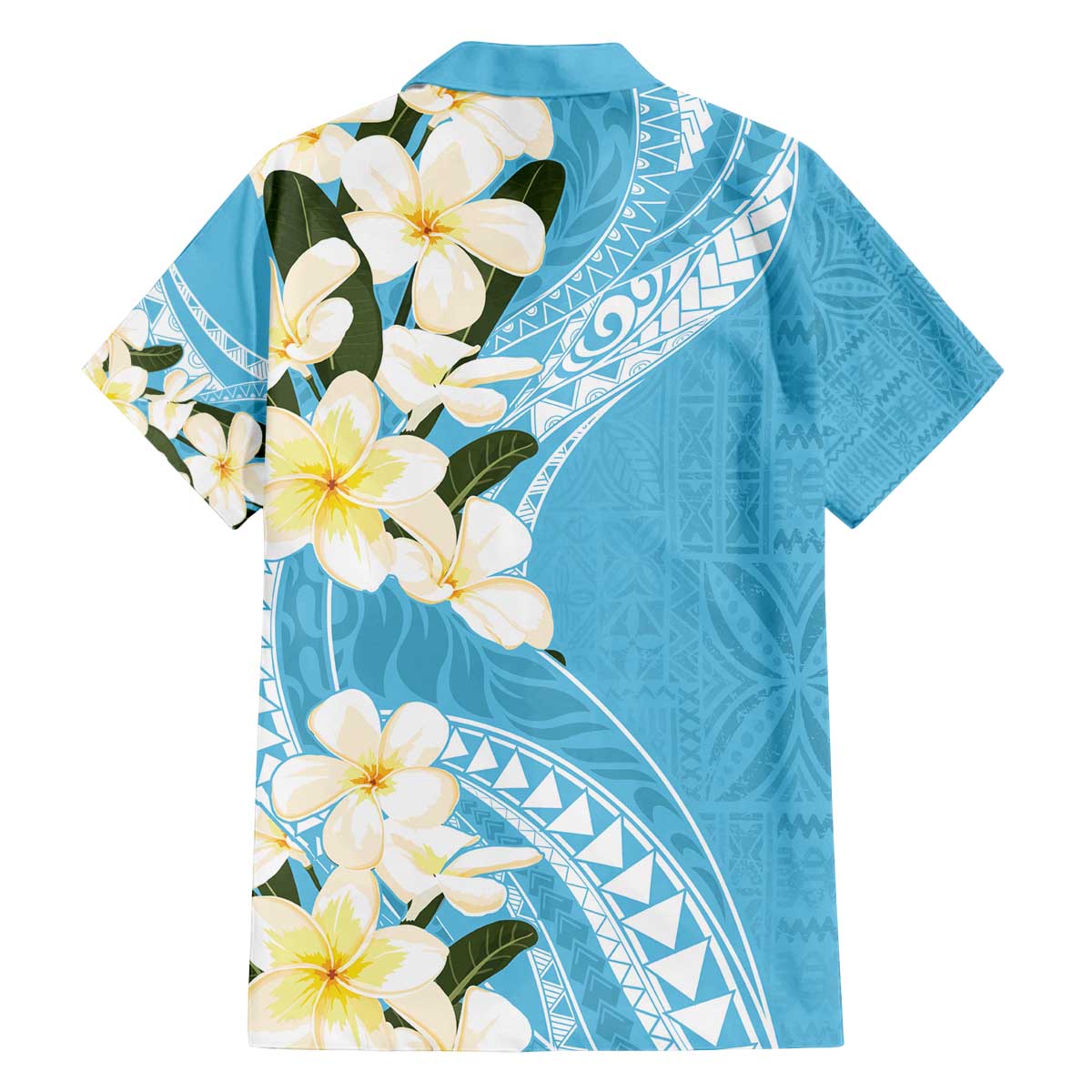 Aloha Hawaii Festive Family Matching Puletasi and Hawaiian Shirt Frangipani Lace Classic - Turquoise LT7 - Polynesian Pride