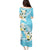 Aloha Hawaii Festive Family Matching Puletasi and Hawaiian Shirt Frangipani Lace Classic - Turquoise