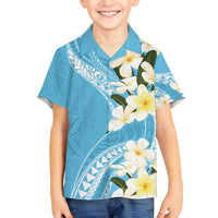 Aloha Hawaii Festive Family Matching Puletasi and Hawaiian Shirt Frangipani Lace Classic - Turquoise LT7 Son's Shirt Turquoise - Polynesian Pride