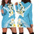 Aloha Hawaii Festive Hoodie Dress Frangipani Lace Classic - Turquoise