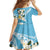 Aloha Hawaii Festive Kid Short Sleeve Dress Frangipani Lace Classic - Turquoise