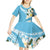 Aloha Hawaii Festive Kid Short Sleeve Dress Frangipani Lace Classic - Turquoise