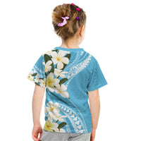 Aloha Hawaii Festive Kid T Shirt Frangipani Lace Classic - Turquoise
