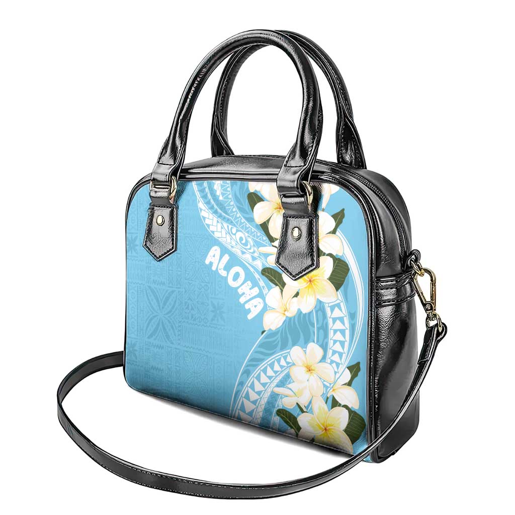 Aloha Hawaii Festive Shoulder Handbag Frangipani Lace Classic - Turquoise