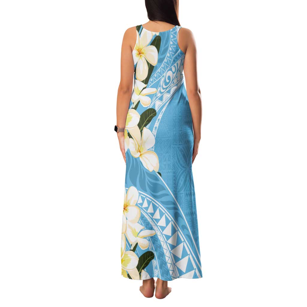 Aloha Hawaii Festive Tank Maxi Dress Frangipani Lace Classic - Turquoise LT7 - Polynesian Pride