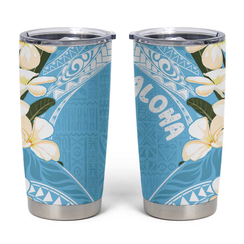 Aloha Hawaii Festive Tumbler Cup Frangipani Lace Classic - Turquoise