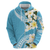 Aloha Hawaii Festive Zip Hoodie Frangipani Lace Classic - Turquoise