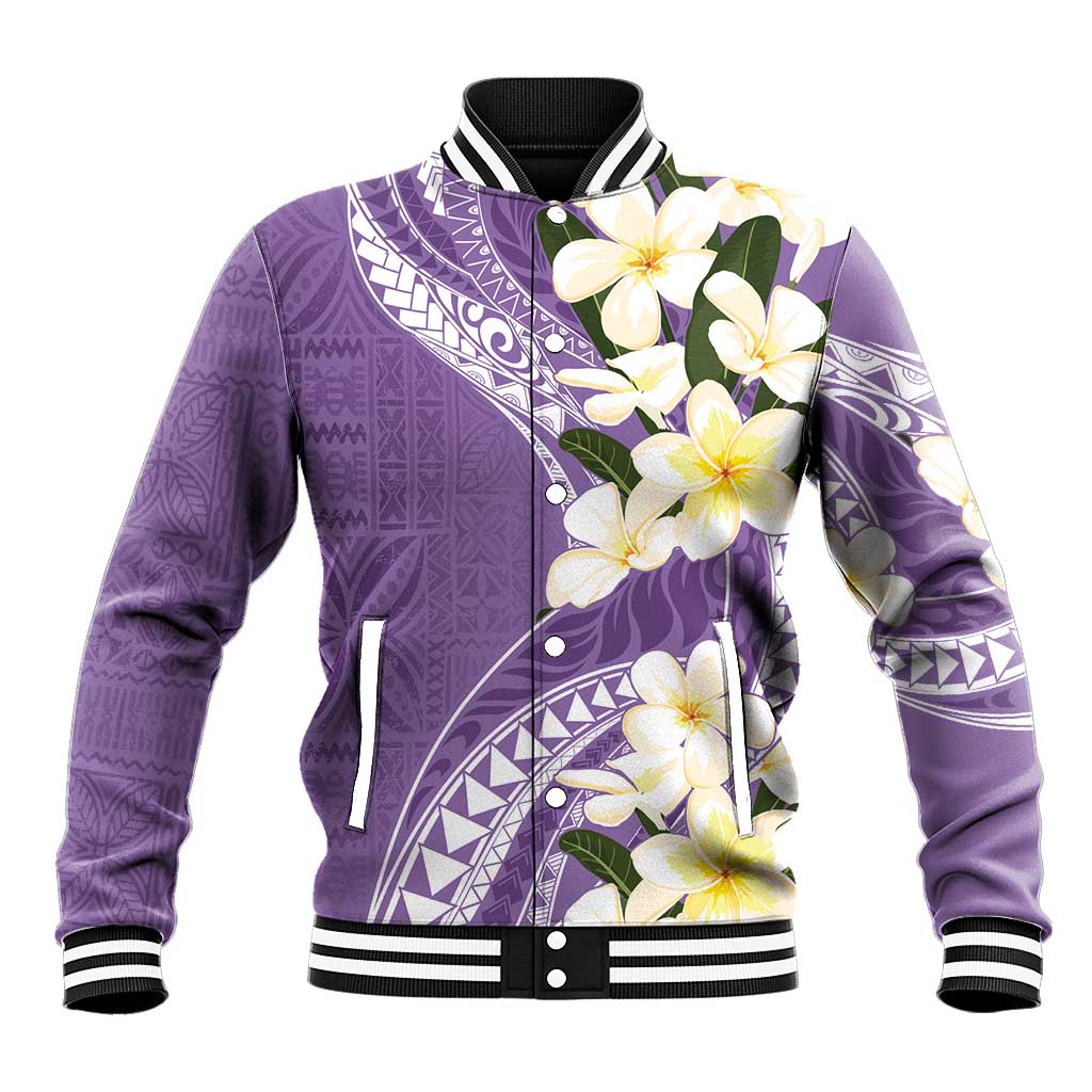Aloha Hawaii Festive Baseball Jacket Frangipani Lace Classic - Lavender