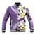 Aloha Hawaii Festive Baseball Jacket Frangipani Lace Classic - Lavender