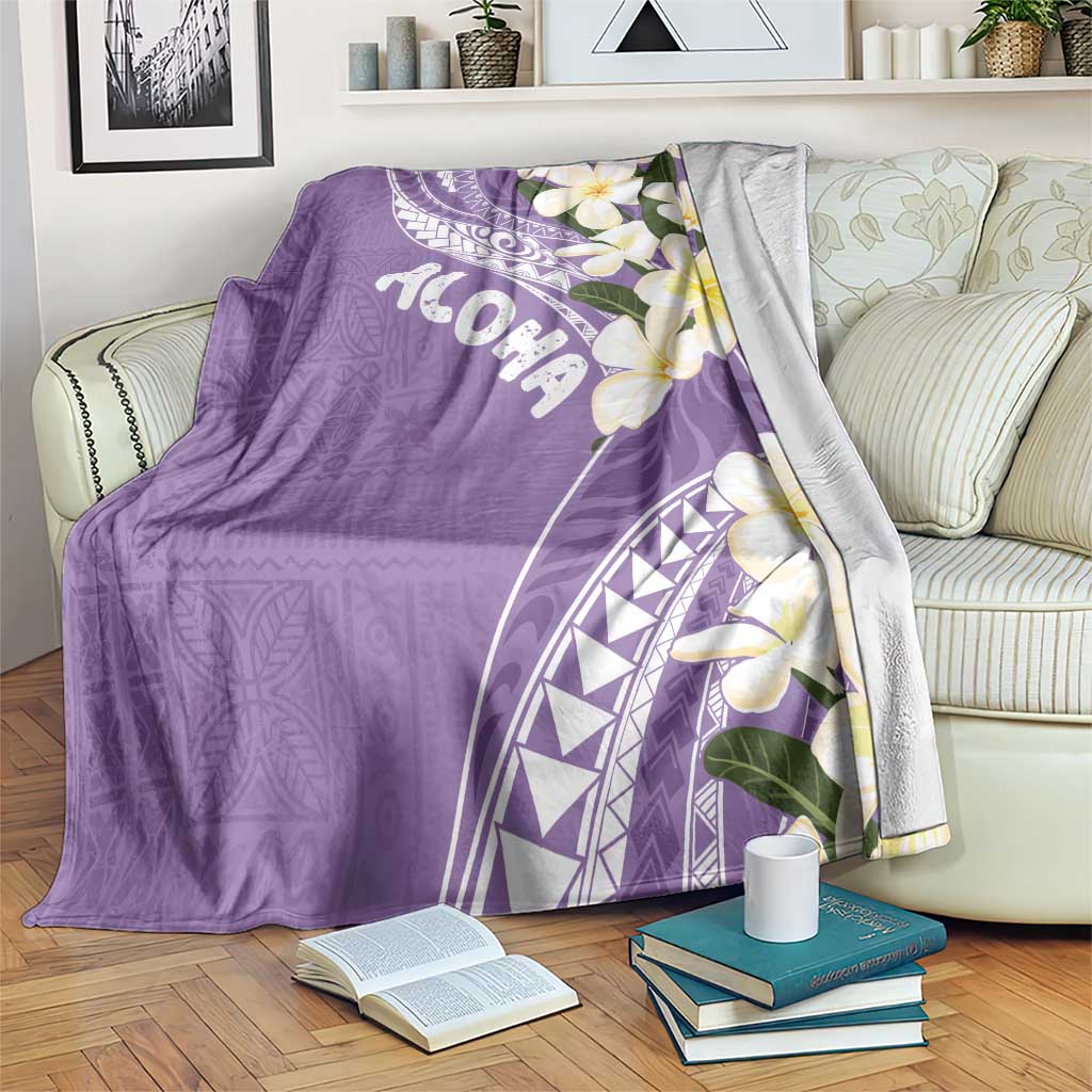 Aloha Hawaii Festive Blanket Frangipani Lace Classic - Lavender