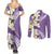 Aloha Hawaii Festive Couples Matching Summer Maxi Dress and Long Sleeve Button Shirt Frangipani Lace Classic - Lavender