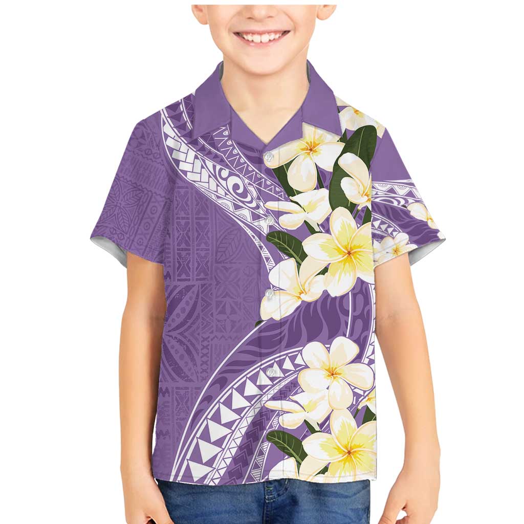 Aloha Hawaii Festive Family Matching Mermaid Dress and Hawaiian Shirt Frangipani Lace Classic - Lavender LT7 Son's Shirt Lavender - Polynesian Pride