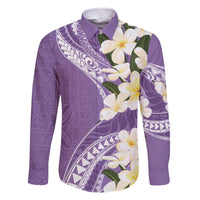 Aloha Hawaii Festive Family Matching Off Shoulder Short Dress and Hawaiian Shirt Frangipani Lace Classic - Lavender