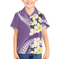Aloha Hawaii Festive Family Matching Puletasi and Hawaiian Shirt Frangipani Lace Classic - Lavender LT7 Son's Shirt Lavender - Polynesian Pride