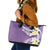 Aloha Hawaii Festive Leather Tote Bag Frangipani Lace Classic - Lavender