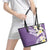 Aloha Hawaii Festive Leather Tote Bag Frangipani Lace Classic - Lavender