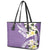 Aloha Hawaii Festive Leather Tote Bag Frangipani Lace Classic - Lavender