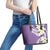 Aloha Hawaii Festive Leather Tote Bag Frangipani Lace Classic - Lavender