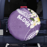 Aloha Hawaii Festive Spare Tire Cover Frangipani Lace Classic - Lavender