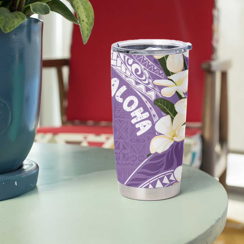 Aloha Hawaii Festive Tumbler Cup Frangipani Lace Classic - Lavender