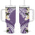 Aloha Hawaii Festive Tumbler With Handle Frangipani Lace Classic - Lavender