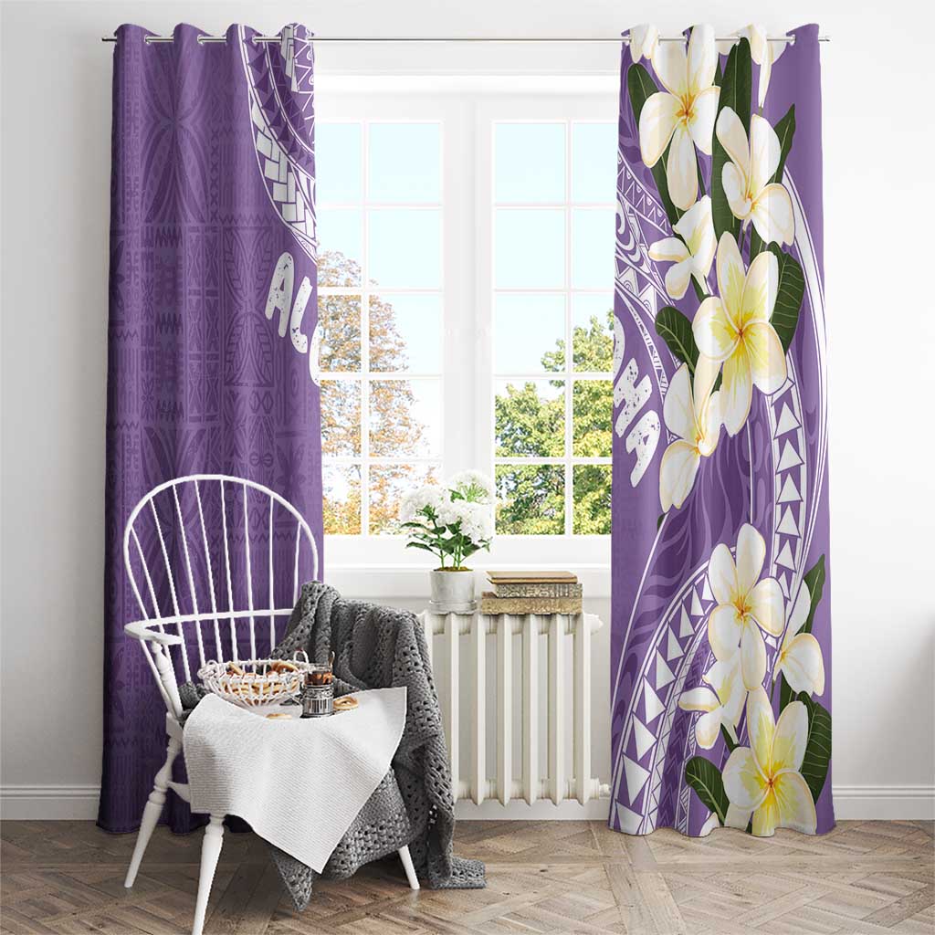 Aloha Hawaii Festive Window Curtain Frangipani Lace Classic - Lavender