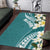 Aloha Hawaii Festive Area Rug Frangipani Lace Classic - Teal