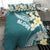 Aloha Hawaii Festive Bedding Set Frangipani Lace Classic - Teal