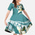 Aloha Hawaii Festive Family Matching Puletasi and Hawaiian Shirt Frangipani Lace Classic - Teal