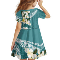 Aloha Hawaii Festive Family Matching Puletasi and Hawaiian Shirt Frangipani Lace Classic - Teal LT7 - Polynesian Pride