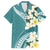 Aloha Hawaii Festive Hawaiian Shirt Frangipani Lace Classic - Teal