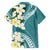 Aloha Hawaii Festive Hawaiian Shirt Frangipani Lace Classic - Teal