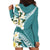 Aloha Hawaii Festive Hoodie Dress Frangipani Lace Classic - Teal