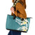 Aloha Hawaii Festive Leather Tote Bag Frangipani Lace Classic - Teal