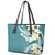 Aloha Hawaii Festive Leather Tote Bag Frangipani Lace Classic - Teal