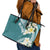 Aloha Hawaii Festive Leather Tote Bag Frangipani Lace Classic - Teal