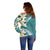 Aloha Hawaii Festive Off Shoulder Sweater Frangipani Lace Classic - Teal