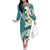 Aloha Hawaii Festive Off The Shoulder Long Sleeve Dress Frangipani Lace Classic - Teal