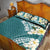 Aloha Hawaii Festive Quilt Bed Set Frangipani Lace Classic - Teal