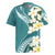 Aloha Hawaii Festive Rugby Jersey Frangipani Lace Classic - Teal
