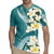 Aloha Hawaii Festive Rugby Jersey Frangipani Lace Classic - Teal
