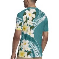Aloha Hawaii Festive Rugby Jersey Frangipani Lace Classic - Teal