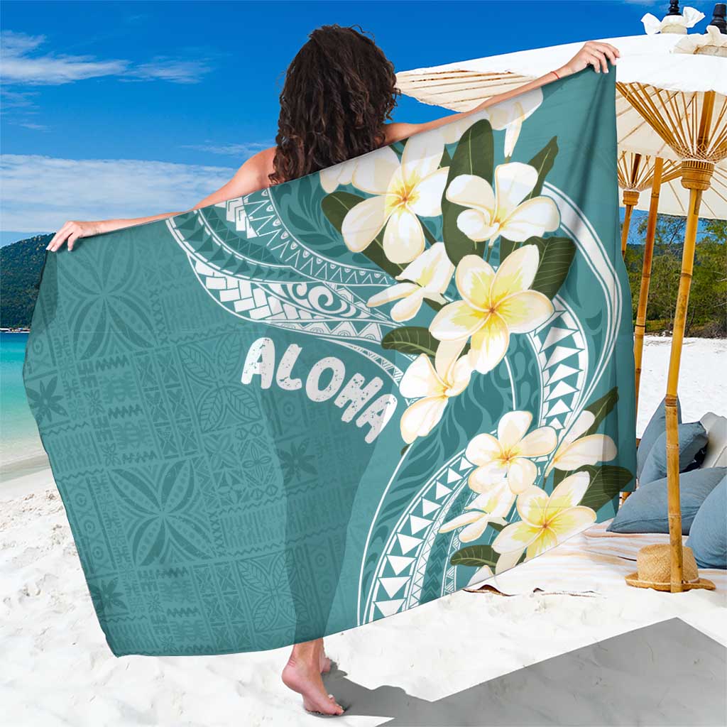 Aloha Hawaii Festive Sarong Frangipani Lace Classic - Teal