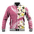 Aloha Hawaii Festive Baseball Jacket Frangipani Lace Classic - Rosy