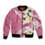 Aloha Hawaii Festive Bomber Jacket Frangipani Lace Classic - Rosy